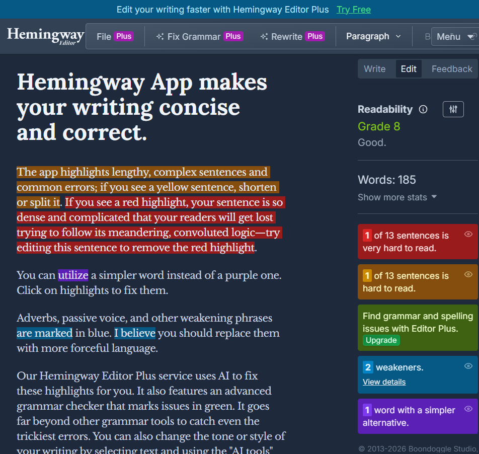 Logo de Hemingway Editor